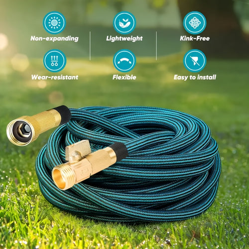 100FT Garden Hose, Non-knotting Flexible Water Hose with 10-pattern Nozzle, Lightweight Hose, Leak-proof, 3/4 "rotary Connector, Suitable for Courtyard, Outdoor, Watering, Cleaning, Hose Kit of 25/50/75/100/150 FT