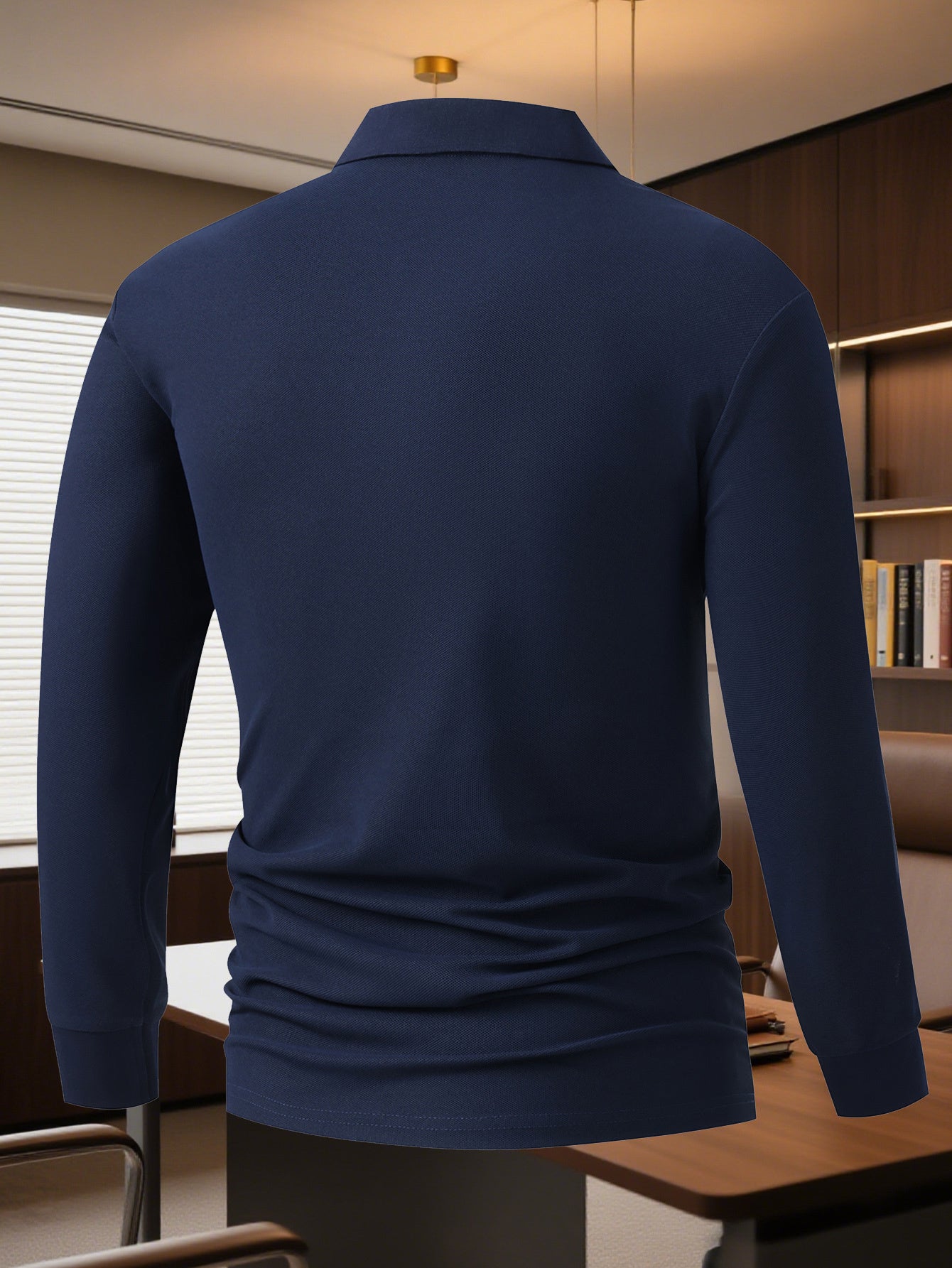 C8-396 New High-End Color-Block Men'S Print Long-Sleeved POLO Shirt, Casual Sports Fashion Men'S Top, Comfortable And Breathable Fabric, Versatile Regular Fit Button- Collar Golf Shirt, Tennis Training Business Pullover