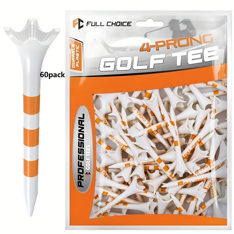 Extra Thick Plastic Golf Tees - 60/100pcs (2-3/4" /3-1/4") - Reduce Friction, Increase Distance & Ensure Consistency Golf Plastic Tees